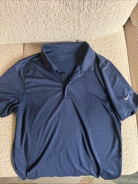 Nike Men’s Navy Polo with Subtle Dot Texture